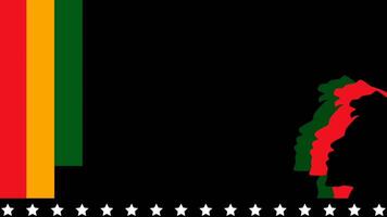 Side profile silhouette of an African man against a Juneteenth inspired background. Afrocentric design with copy space for a title or message in motion capture format. video
