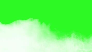 White smoke on green screen. Realistic fog animation for overlay, VFX, or transition use video