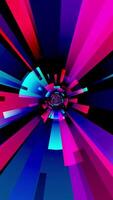 Moving Forward Inside Tunnel with Colorful Gradient Shapes video