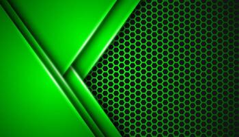 Abstract overlapping polygons on dark steel mesh background with empty space for design. Modern technology innovation concept background vector
