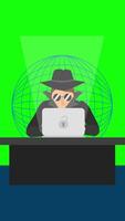 Hacker With Laptop Computer Passwords And Breaking In Confidential Data On Vertical On Greenscreen Background 2D Cartoon Animation video