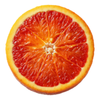 Sliced red grapefruit image isolated transparent. Juicy pulp, thick rind. Citrus paradisi cut out . Tropical fruit. Vitamin C round slice cutout element object photography png