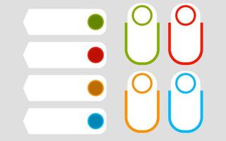 Four white rectangles and four ushaped frames. vector