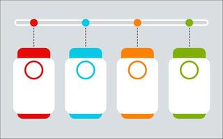 Timeline infographic with four steps. vector