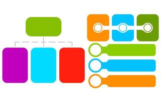 Infographic for business promotion with colorful diagram of blank boxes and circles. vector