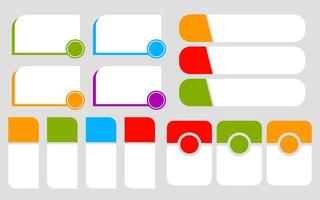 Infographic various colorful blank frames with circles for business promotion. vector