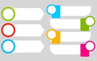 Infographic design with five blank white boxes for business promotion. vector