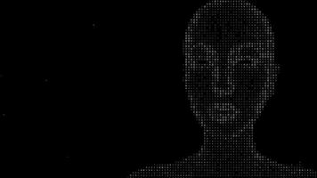 Digital Identity Concept With Binary Code Face. video