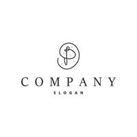 letter p logo concept simple design initial logo as a symbol of a business product brand illustration of a letter template with a line concept vector