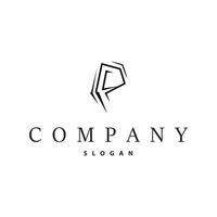 letter p logo concept simple modern design initial alphabet logo as a symbol of a business product brand illustration letter template a line concept vector