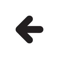 Simple Black Left Arrow Sign on White Background for Directional Navigation Usage vector