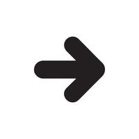 Simple Black Arrow Pointing Right on White Background, Modern Directional Icon vector