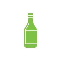 Green Bottle Icon on White Background, Simple Design for Product Label or Signage vector