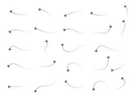 Set of Doodles Art of Arrow Shapes - Different Shapes of Arrow Designs with Dotted Lines-30 vector