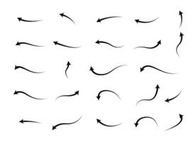 Set of Doodles Art of Arrow Shapes - Different Shapes of Arrows vector
