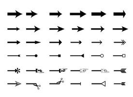 Set of Different Shapes of Arrow Designs Isolated on white background vector