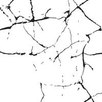 Black Crack and Broken Lines Texture on White Background - -17 vector