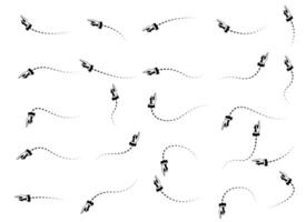 Set of Doodles Art of Hand Shapes - Different Shapes of Hand Designs with Dotted Lines vector