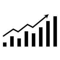 Vertical Bars with Arrow showing progress graph vector