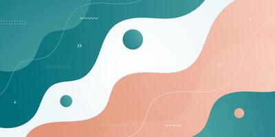 Abstract colorful wave fluid banner background. Green and brown material wave pattern on bright white background. vector