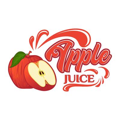 Apple fruit juice logo design, with fresh apple fruit icon with water splash. Perfect for drink labels, juice drink icons or drink product stickers