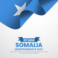 Somalia flag for independence day square background with realistic flag vector