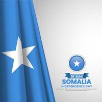 Somalia flag for independence day square banner background with realistic flag vector