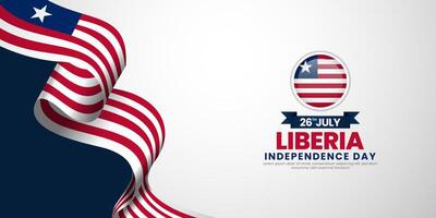 Liberian flag for Liberia independence day background with blank space area vector