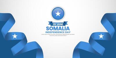 Somalia independence day banner background design element with waving ribbon flag vector