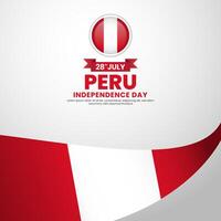 Peru flag for independence day background with realistic flag vector