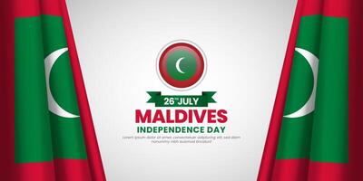 Maldives flag for independence day banner background with blank space area vector