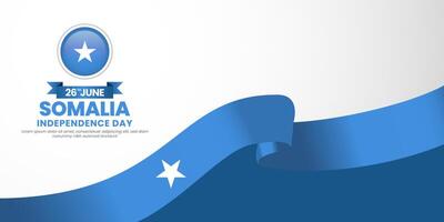 Somalia independence day banner background 26 June design element with waving ribbon flag vector