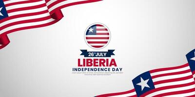 Liberian flag for Liberia independence day banner background with text space area vector