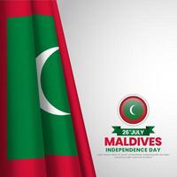 Maldives flag for independence day banner background with realistic flag vector