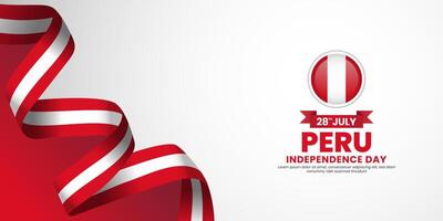 Peru flag for independence day background with blank space area vector