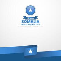 Somalia independence day Square banner background with waving flag vector