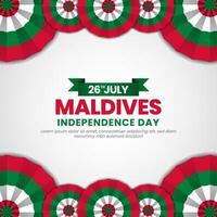 Maldives flag for independence day square banner background with realistic flag vector