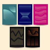 A set of abstract halftone posters featuring creative typography and gradient dot patterns. Ideal for modern wall art, prints, branding, or digital inspiration visuals. vector