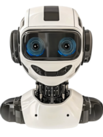 Robotic Assistant Interaction Futuristic Digital Design isolated on transparent background png