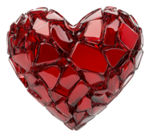 Shattered heart sculpture artistic display modern gallery abstract isolated on transparent background png