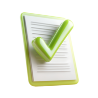 the image shows a stylized depiction of a document and a confirmation symbol png
