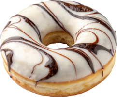 A beautifully crafted donut with a marbled effect featuring a delightful blend of vanilla and chocolate swirls png