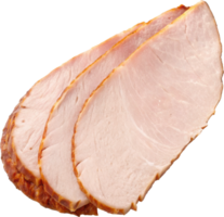 Thin slices of fresh turkey breast with natural edges png