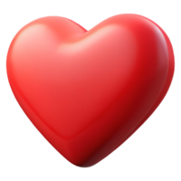 Heart red color icon 3d isolated on transparency background png