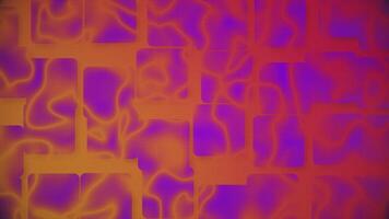 Trendy abstract animation with a gently moving purple squares pattern and wavy lines on a warm orange red gradient background. Fresh colorful playful background for social media and branding. video