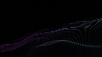 Elegant minimalist background with a gently rippling neon colored digital fractal light wave. This abstract technology concept background is full HD and a seamless loop. video