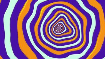 Trendy cartoon style background animation with rippling wavy circles. Trippy fluid motion in vibrant bright color tones. Full HD looping psychedelic tunnel effect animation. video