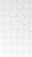 Clean white neomorphism effect background animation with a pattern of gently moving geometric shapes. This elegant modern minimalist vertical background full HD and looping. video