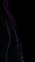Elegant minimalist background with a gently rippling neon colored digital fractal light wave. This vertical abstract technology concept background is full HD and a seamless loop. video