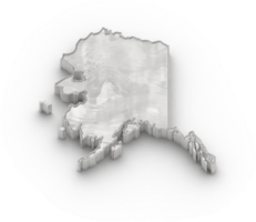 3d carte de Alaska Etat sur isolé transparent Contexte png